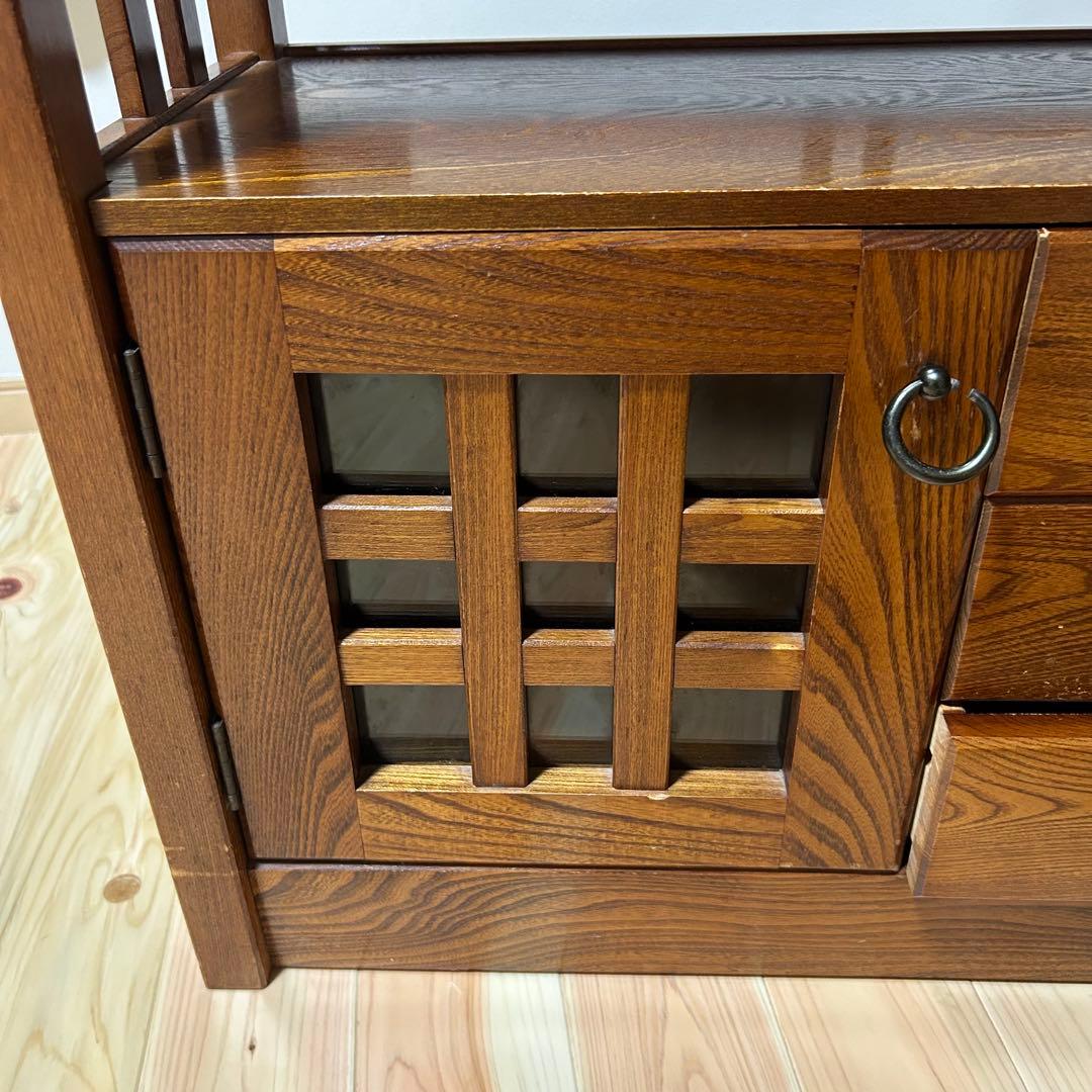 【送料込み】木製和風収納棚引き出し付き 高級天然木