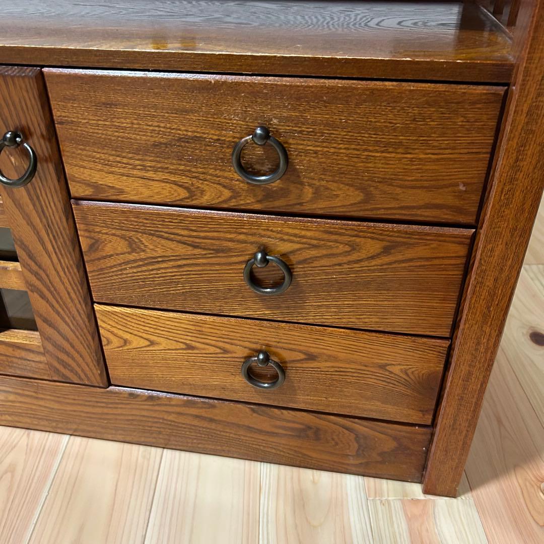 【送料込み】木製和風収納棚引き出し付き 高級天然木