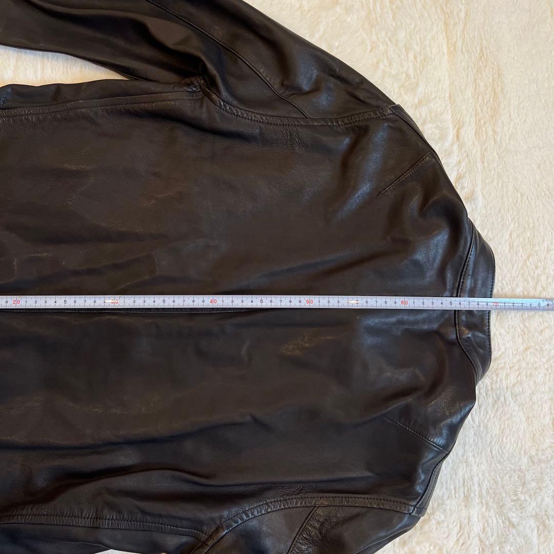 ￼良品✨BLUE WORK　ラムレザー　シングル　ライダース　黒　M