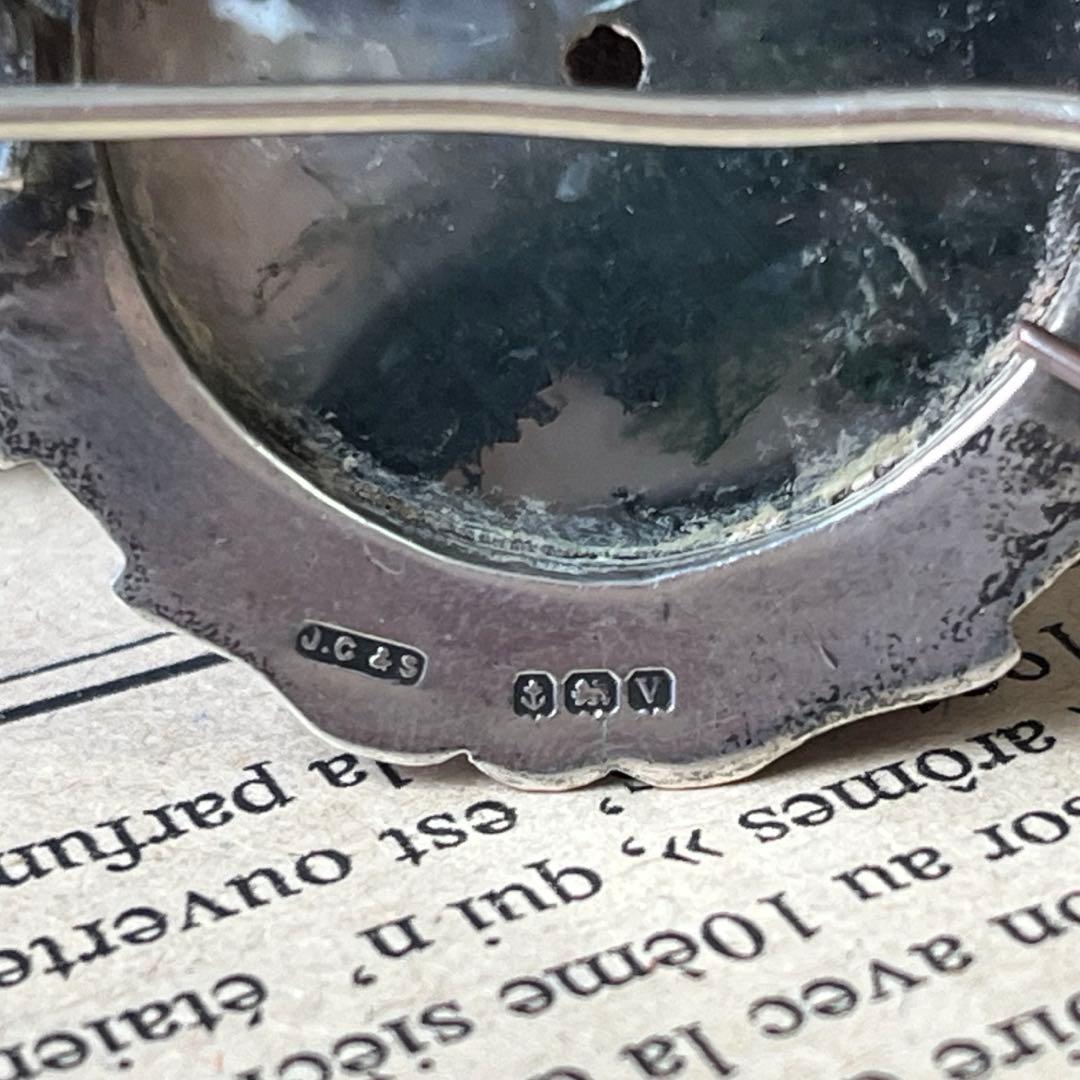 ★魅惑★ 英国 ヴィクトリアン ブローチ 純銀 シルバー 刻印有 1920年