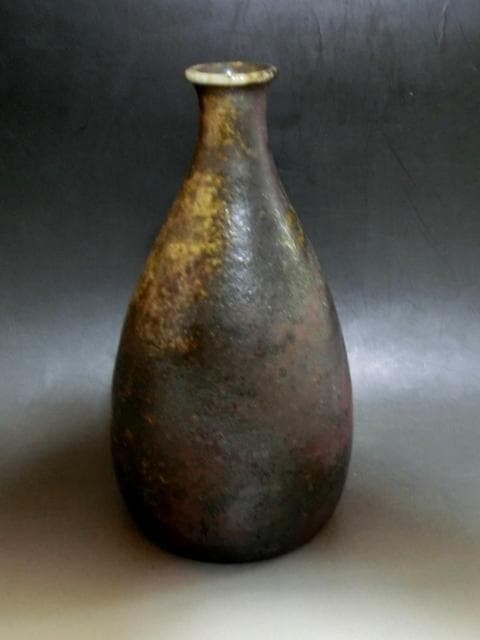 花瓶●丹波【清水美和雄作】丹羽の壺 一輪挿し 花器 作家物 桐共箱 時代物 骨董