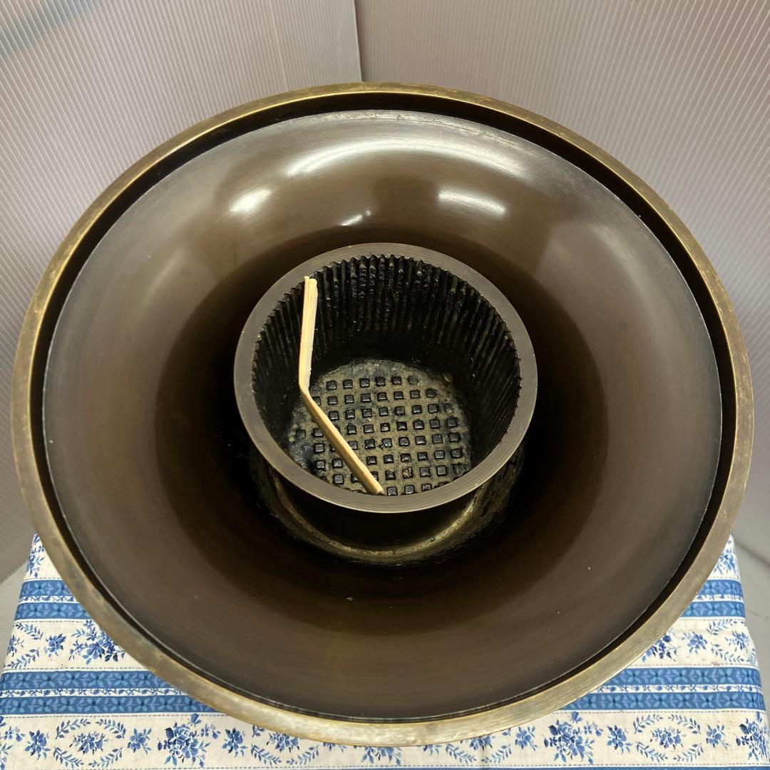 華道道具　花器　銅製　唐銅ラッパ型　花器　ダンボール箱　S385KD2