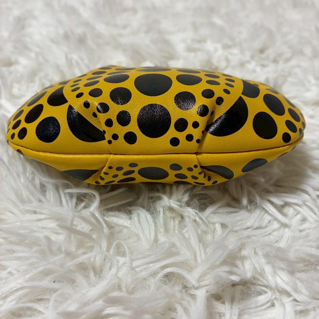 未使用級　草間彌生　がま口　財布　ドット　水玉　かぼちゃ　イエロー　ブラック