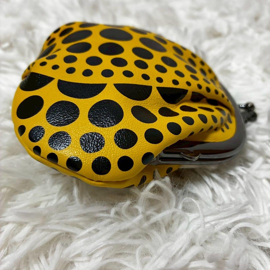 未使用級　草間彌生　がま口　財布　ドット　水玉　かぼちゃ　イエロー　ブラック