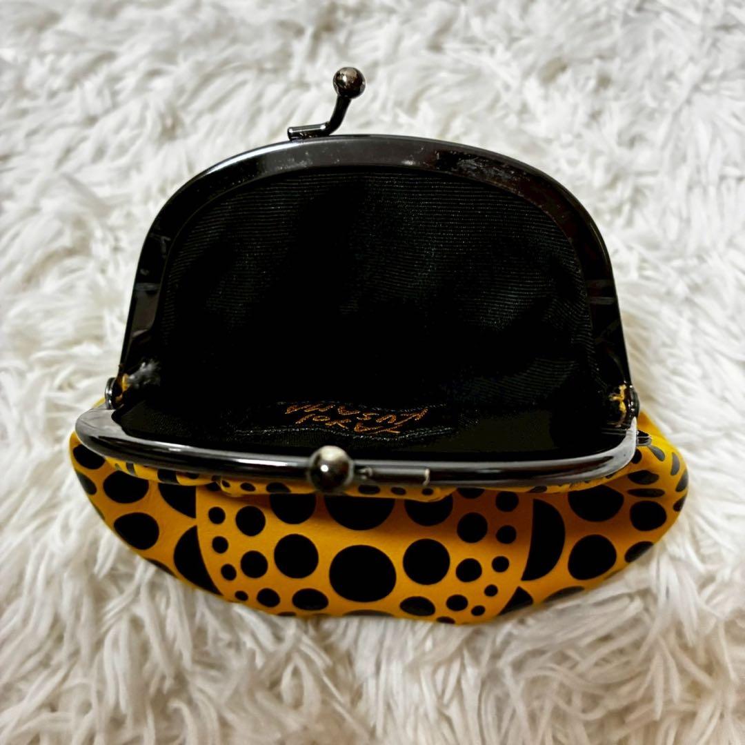 未使用級　草間彌生　がま口　財布　ドット　水玉　かぼちゃ　イエロー　ブラック
