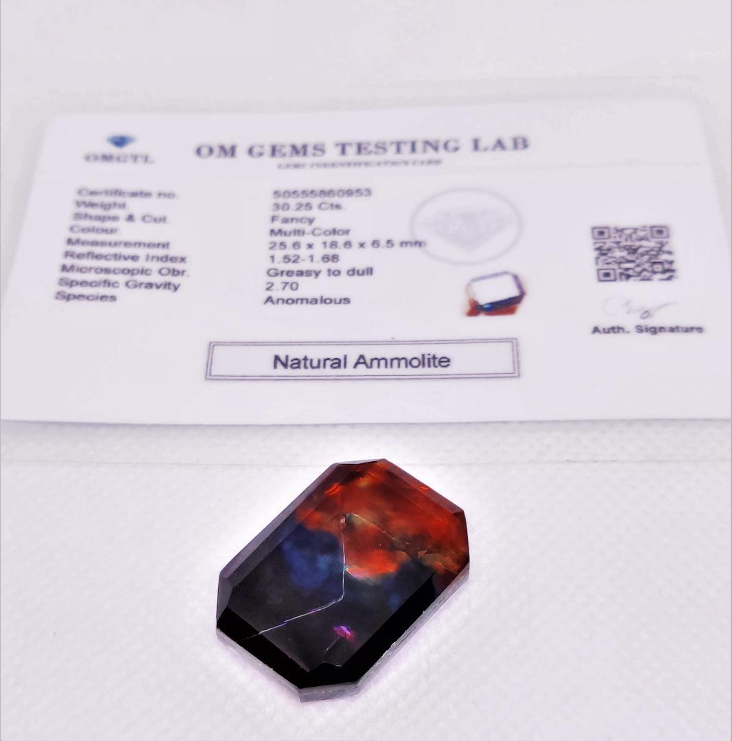 アンモライト 30.25Ct 証明証付 オパール アンモナイト パワーストーン