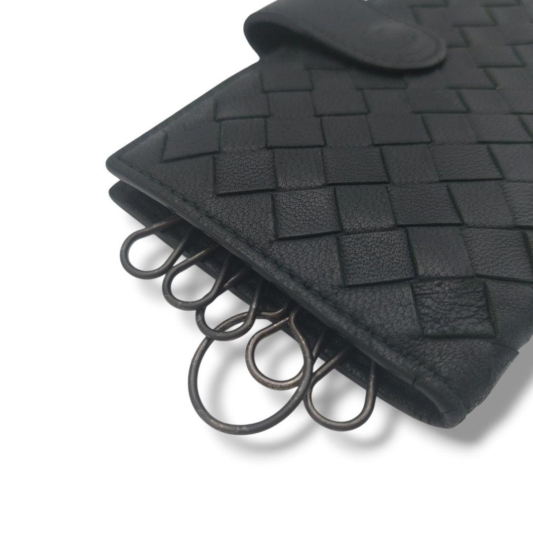 【大人気】ボッテガヴェネタ　レザー　キーケース　編み込み 　ブラック　希少