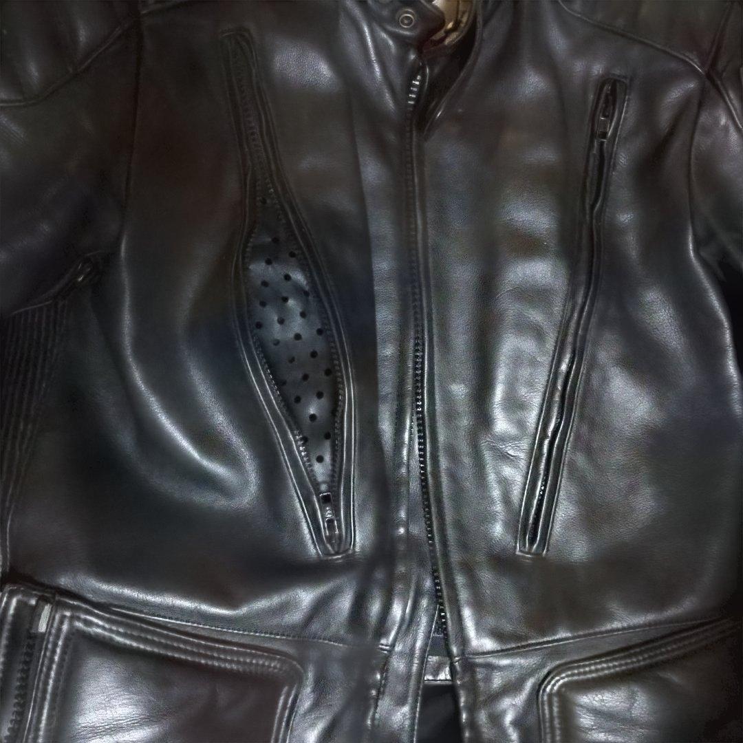 FIRSTGEAR 黒 レザーシングルライダースジャケット