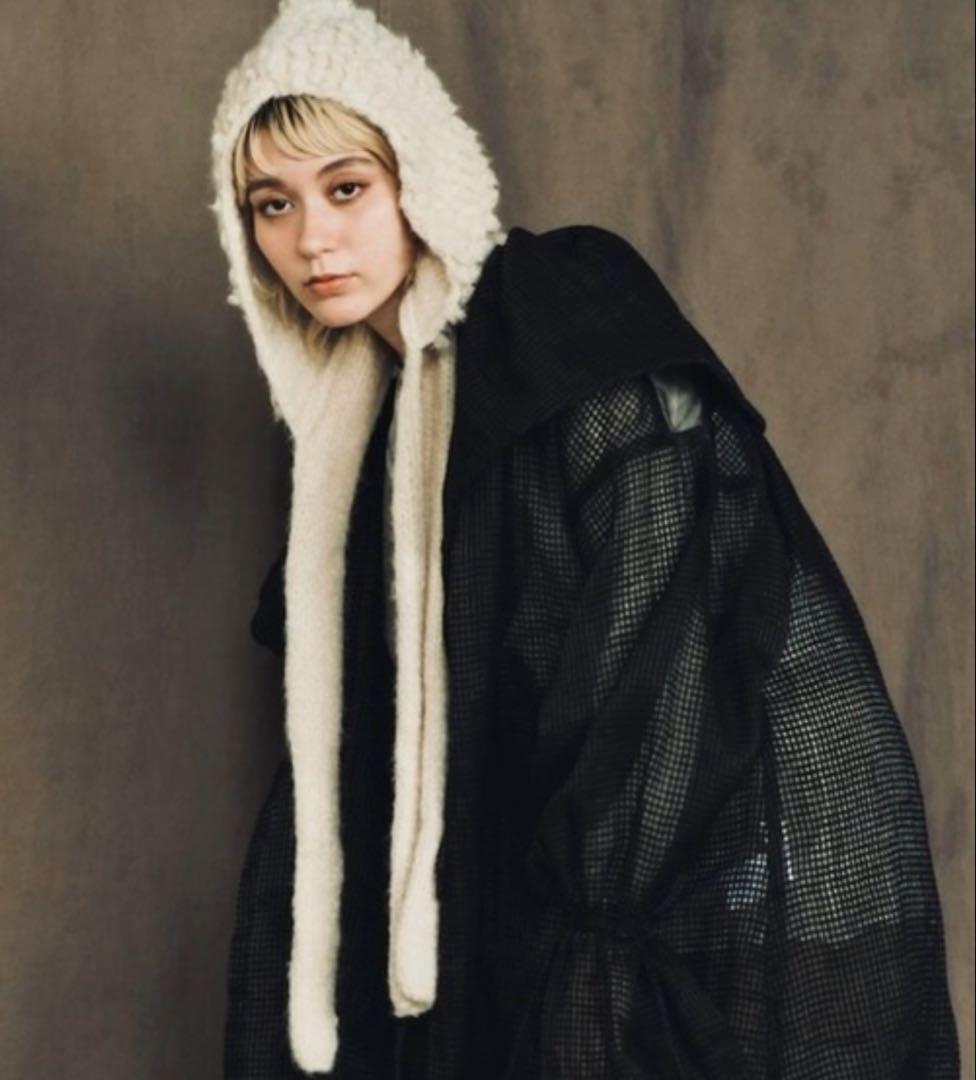 ORIENT MILLINERY PIGMO KNIT HOODIE 黒