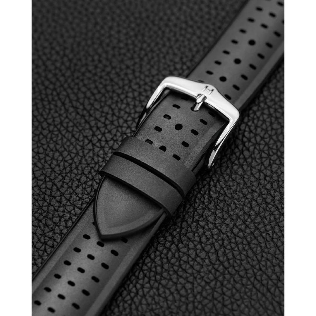 ヒルシュ ナイアド ブラック 腕時計ラバーベルト 20-18mm 未使用品