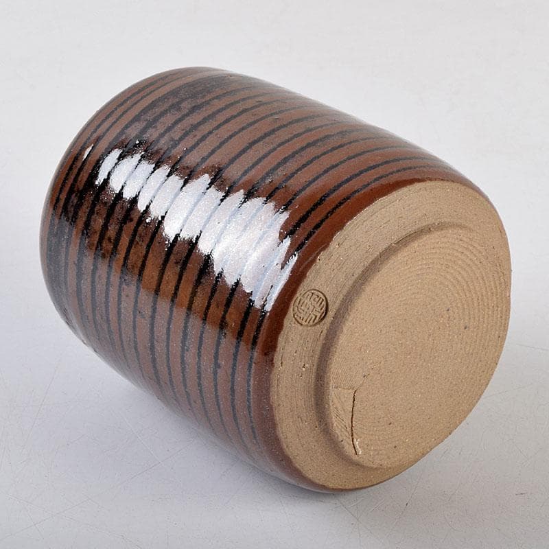 茶道具　松本鐡山作　古瀬戸　大名物　円乗坊写　茶入　仕覆付　共箱　V　8757