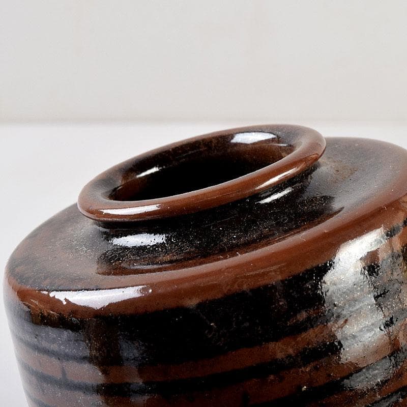 茶道具　松本鐡山作　古瀬戸　大名物　円乗坊写　茶入　仕覆付　共箱　V　8757