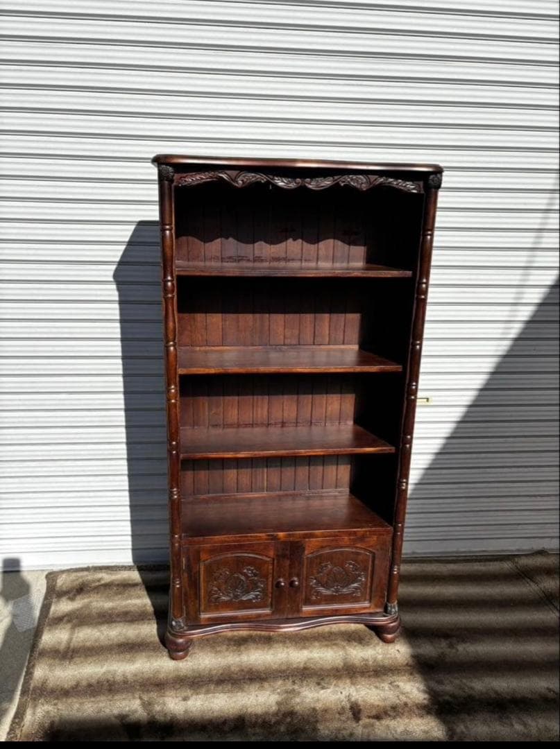 ①ロココ調 アンティーク家具 オープンブックケース キャビネット本棚 飾り棚