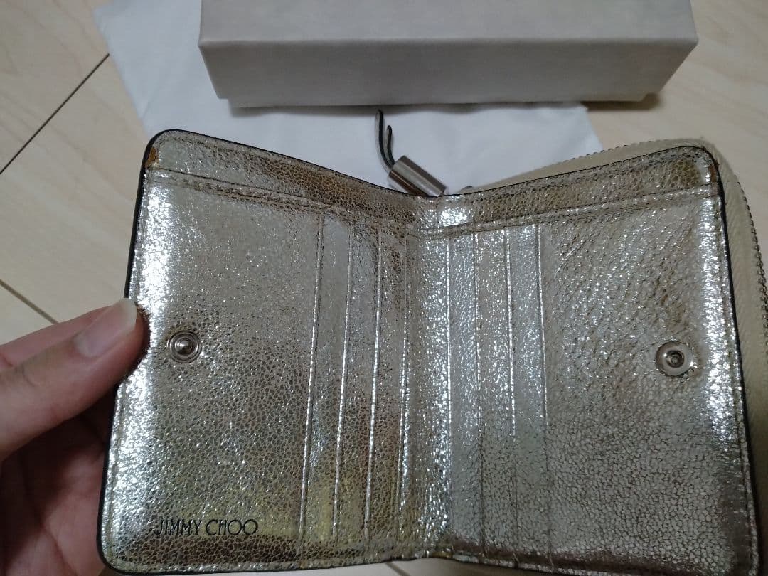 JIMMY CHOO JO 二つ折り財布 ゴールド スタースタッズ