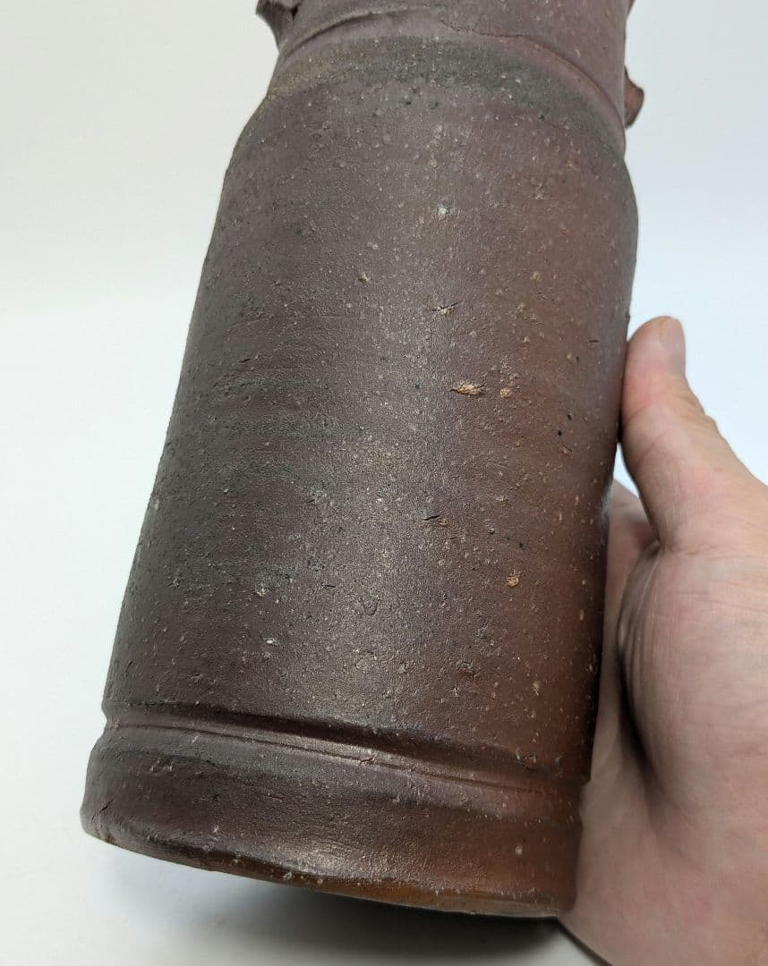 人間国宝 藤原啓 備前焼 擂座花入 共箱共布 花器 花瓶 フラワーベース 華道具