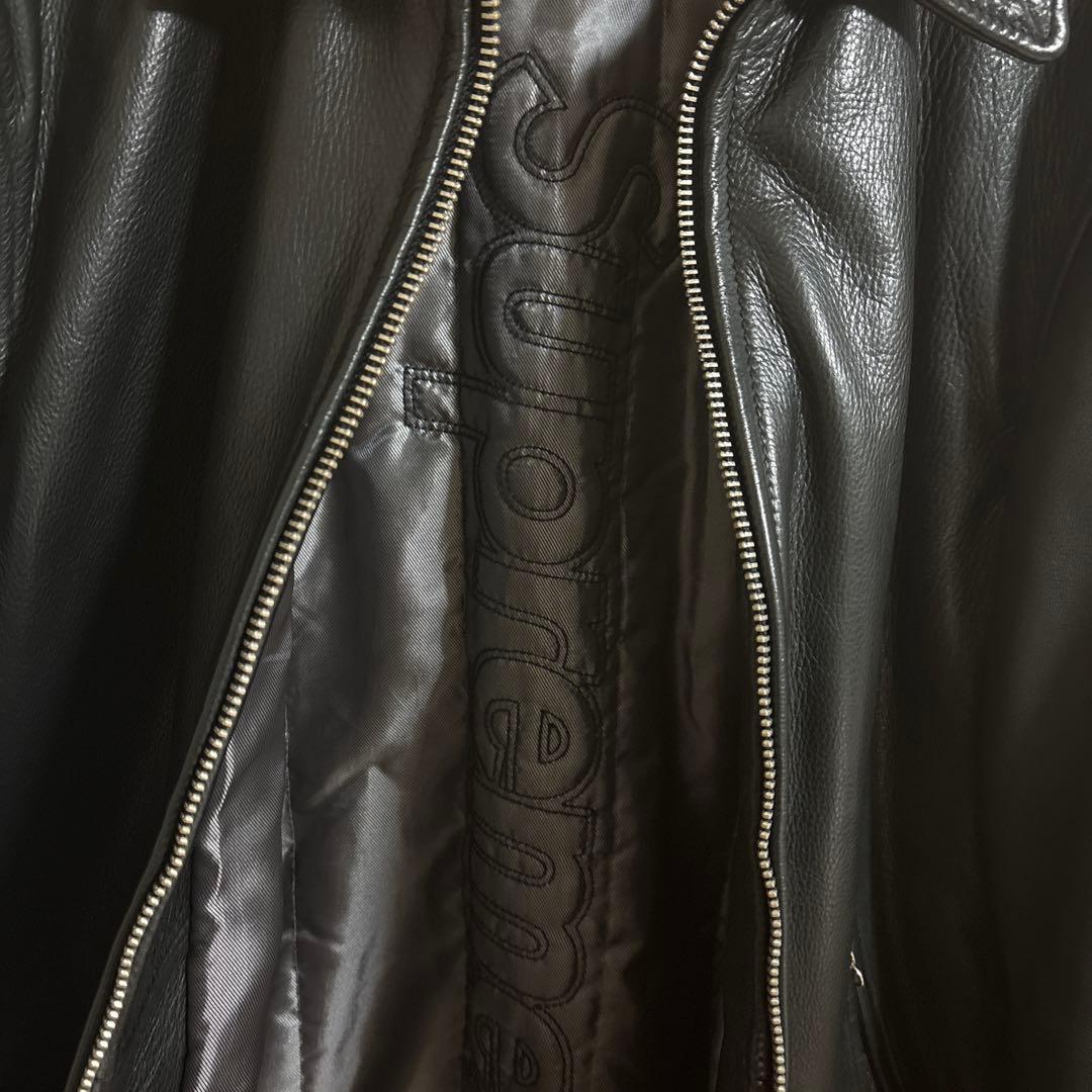 SUPREME SCHOTT ブラックレザーライダースジャケット Lサイズ