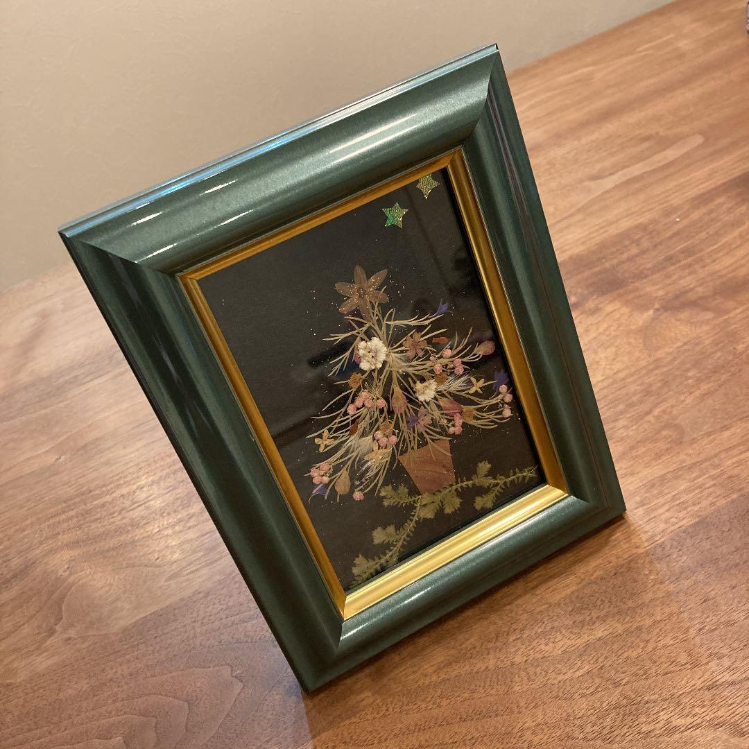 押し花のクリスマスツリー