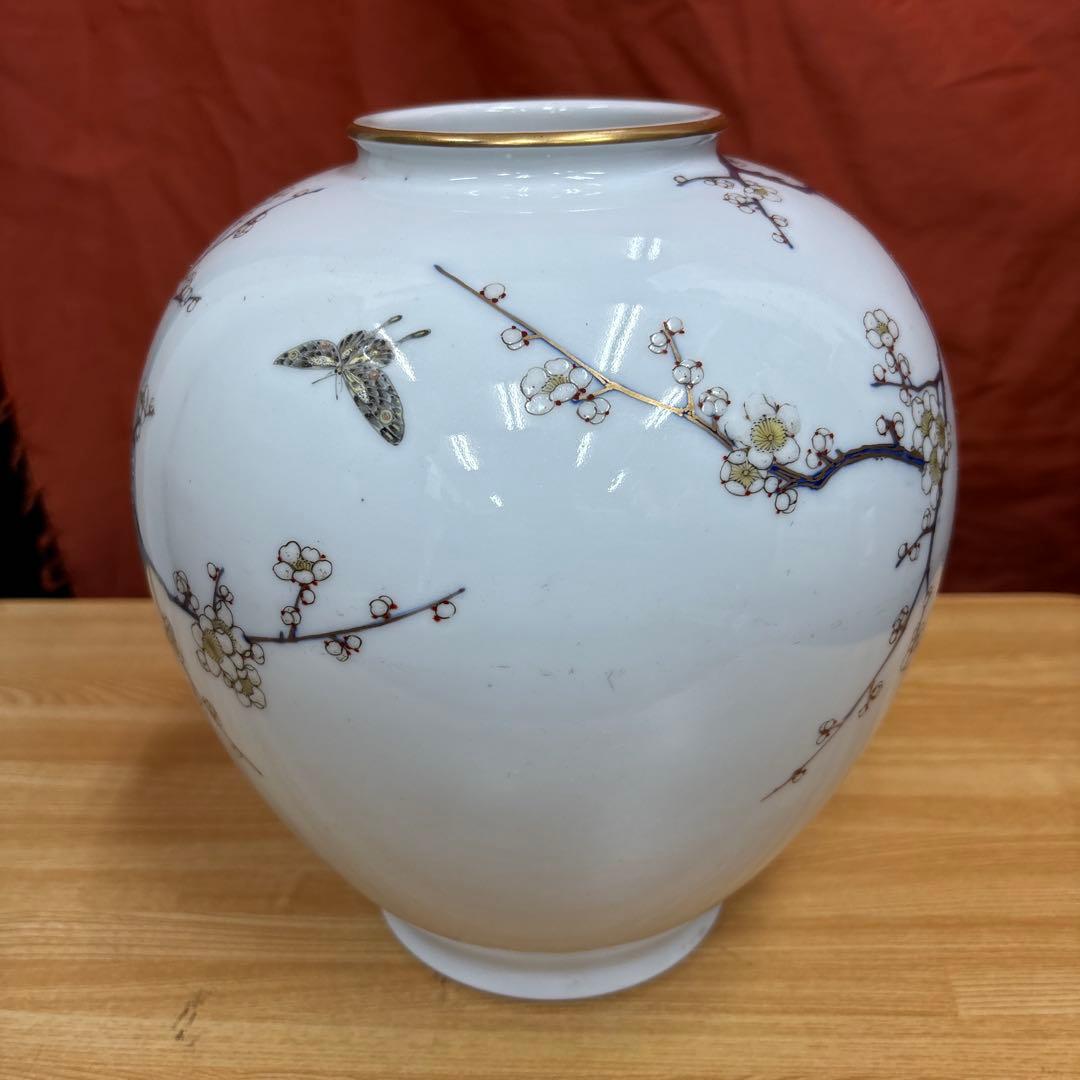 オールド 香蘭社 金彩 花鳥 鴛鴦 おしどり 花瓶