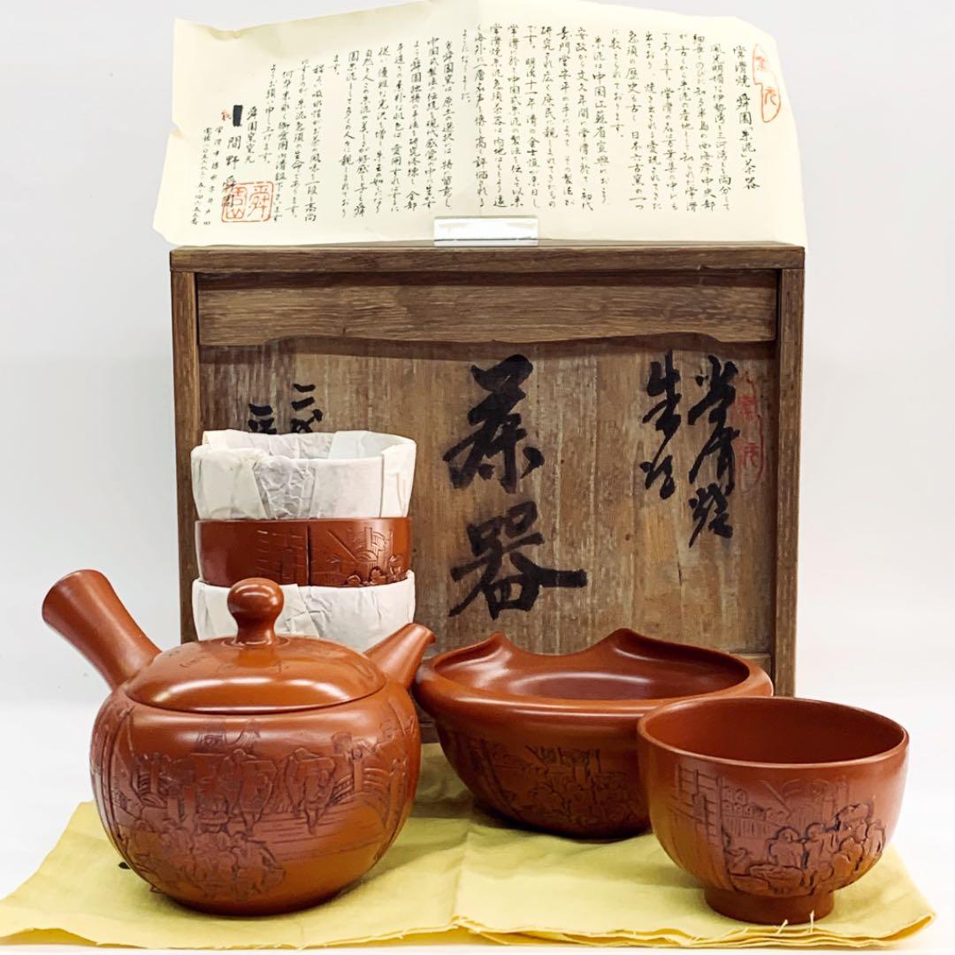 【茶器セット12　東海道五十三次　日本橋】二代間野舜園　共箱