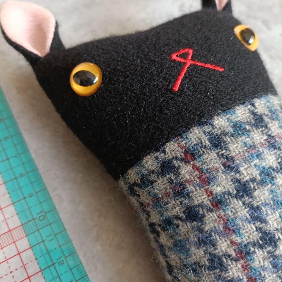 アメリカ製　ヴィンテージ　ぬいぐるみ　かわいい　黒色　チェック　うさぎ　レトロ