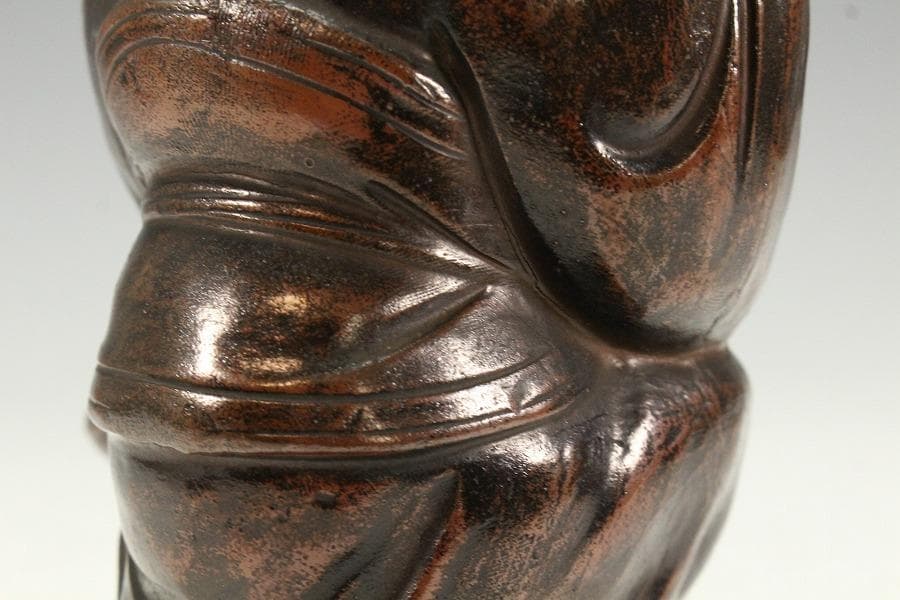 古備前 寿老 置物 美品(K-A907)