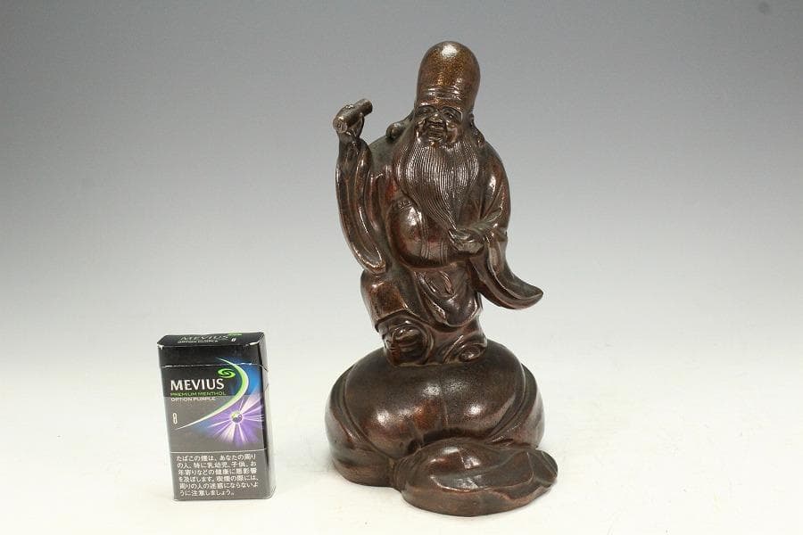 古備前 寿老 置物 美品(K-A907)