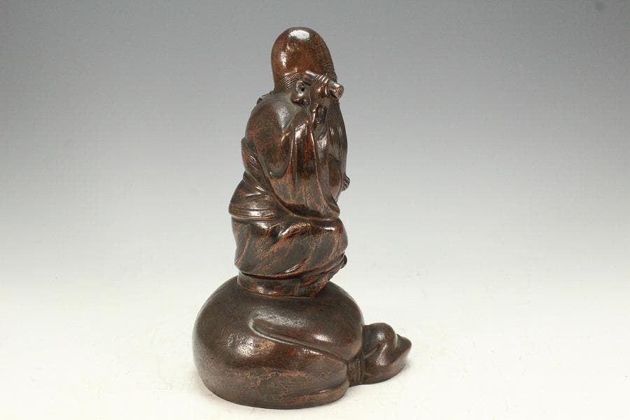 古備前 寿老 置物 美品(K-A907)