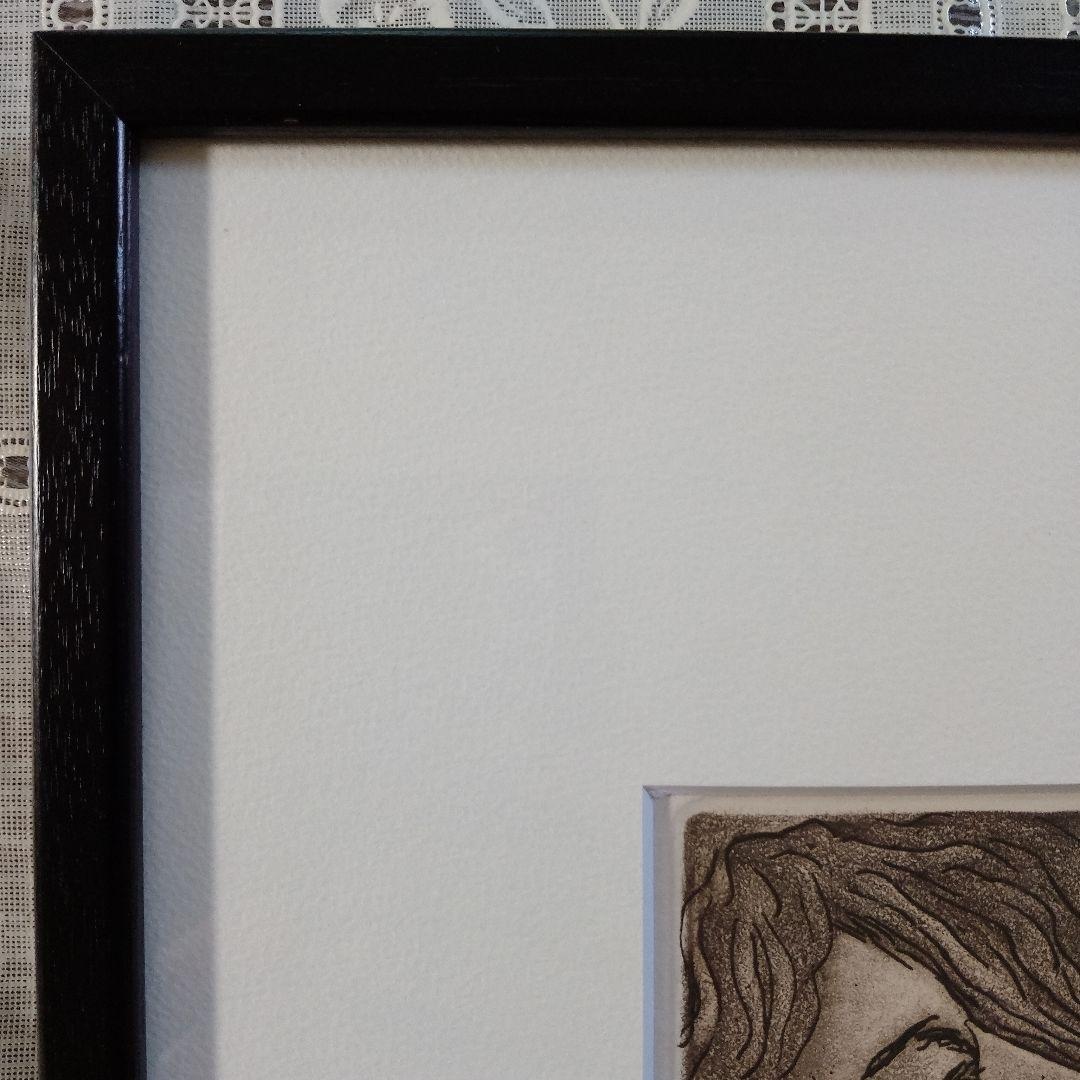 池田満寿夫　アクアチント(銅版画)『母の骨』、共箱付