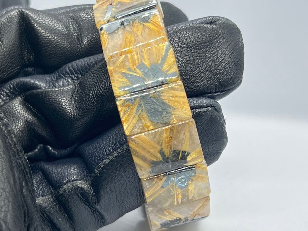 ②ゴールドルチルクォーツ太陽放射ルチルバングルブレスレット