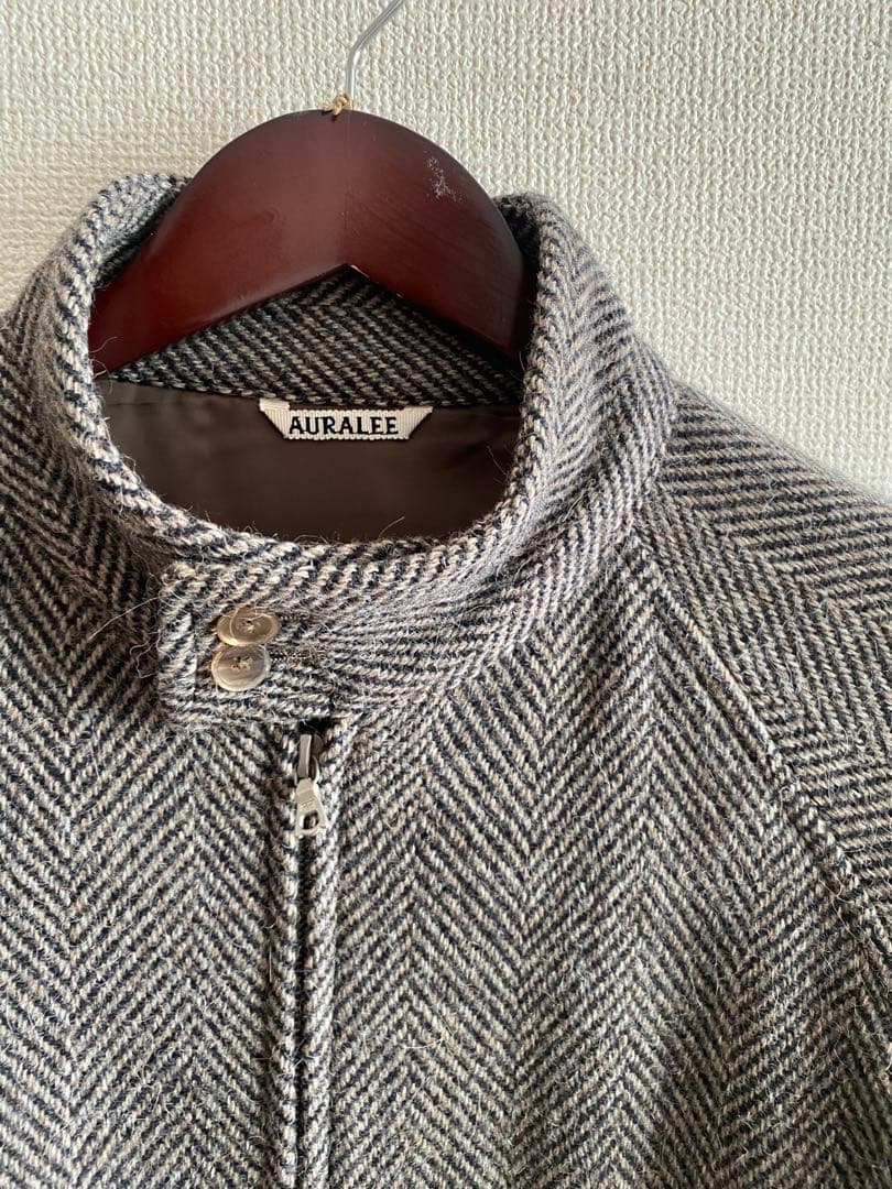 Auralee LAMA SHETLAND WOOL ツイードブルゾン