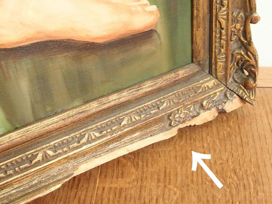 【良品】油彩画/油絵/絵画「裸婦」外国人女性 40号 OIL PAINTING