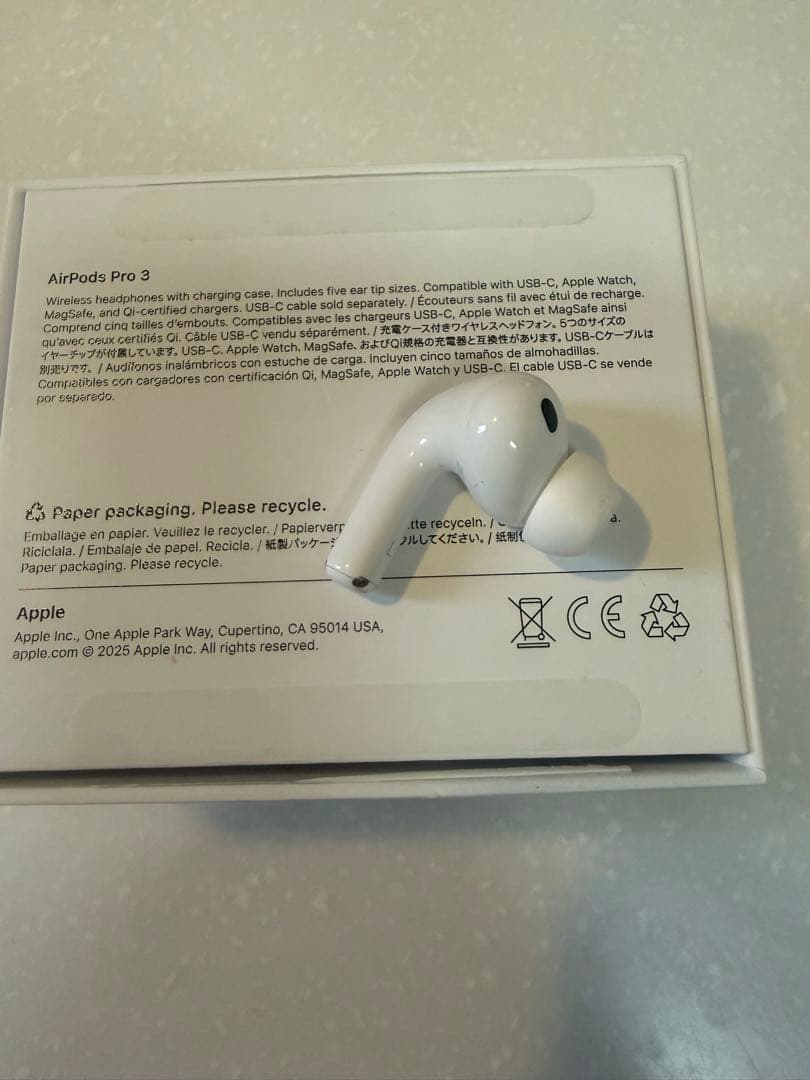Apple AirPods Pro 3 左 純正　2025年12月29日購入