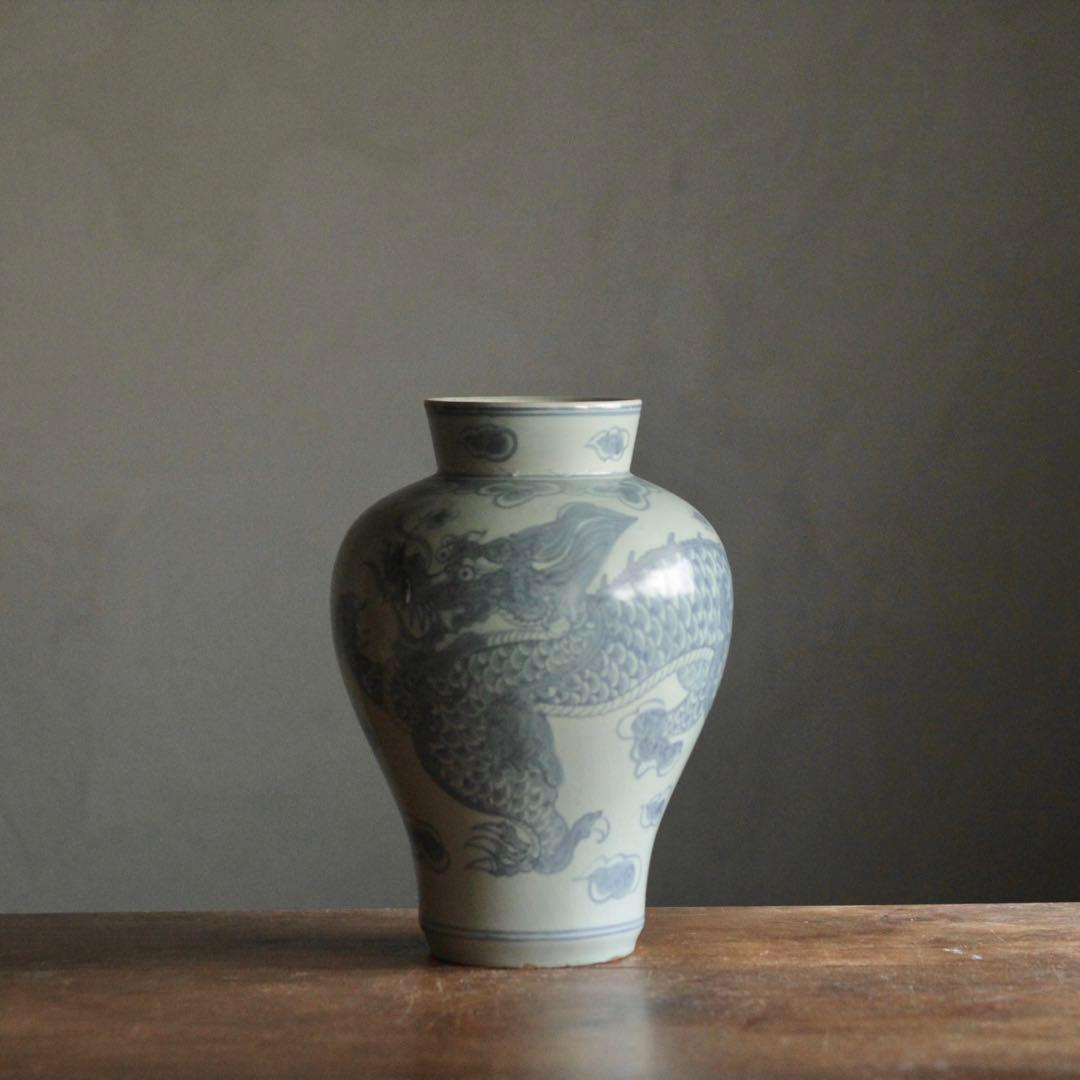 李朝 青花 壺 染付 朝鮮美術 古美術 古道具 アンティーク