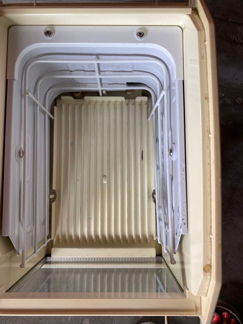 冷蔵ショーケース Yakult 冷蔵庫 クリーム色 レトロ ミニ