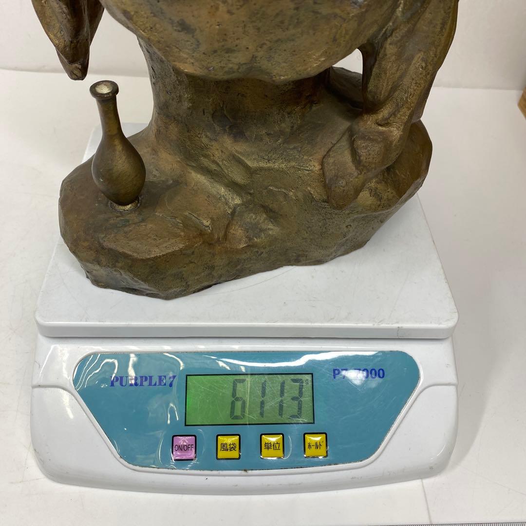 関口充　ブロンズ　白衣観音像　6113g トコエ　東さ7-0621①