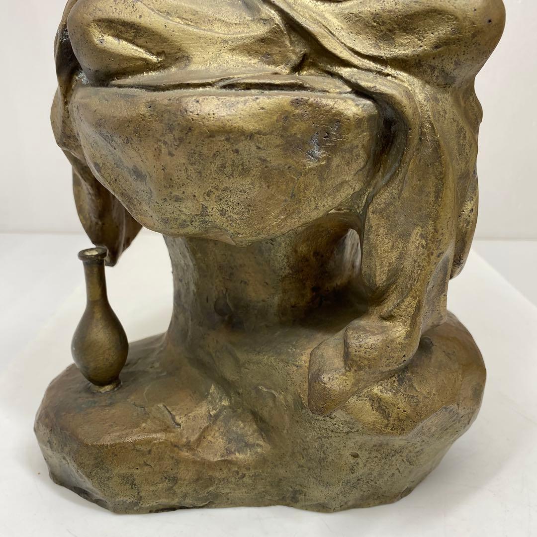 関口充　ブロンズ　白衣観音像　6113g トコエ　東さ7-0621①