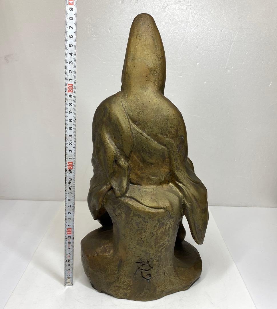 関口充　ブロンズ　白衣観音像　6113g トコエ　東さ7-0621①