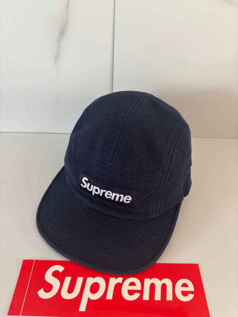 帽子 SUPREME Pique Knit Camp Cap Navy