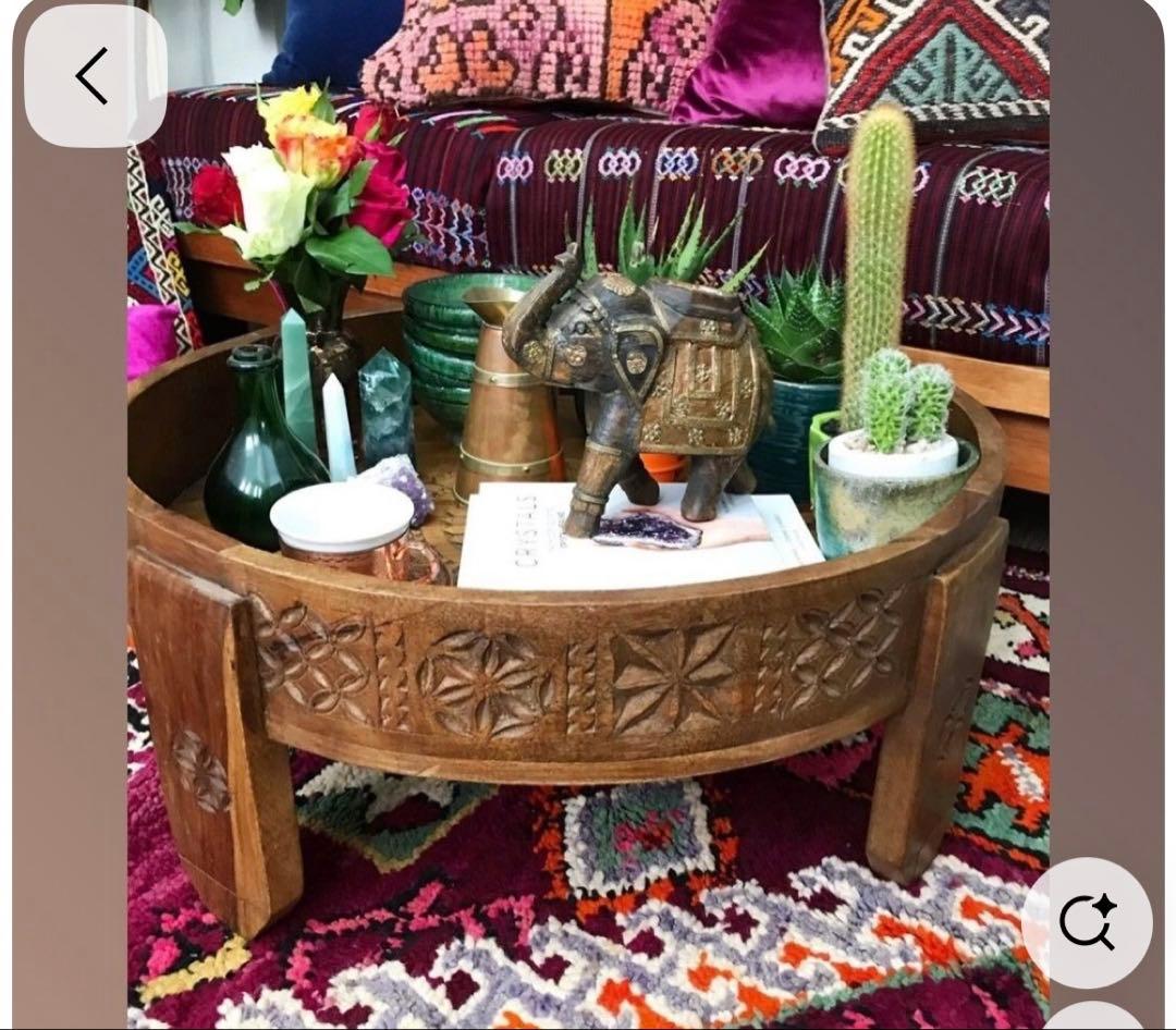 アンティーク＆ヴィンテージ　丸型座卓　サイドテーブル　カントーク