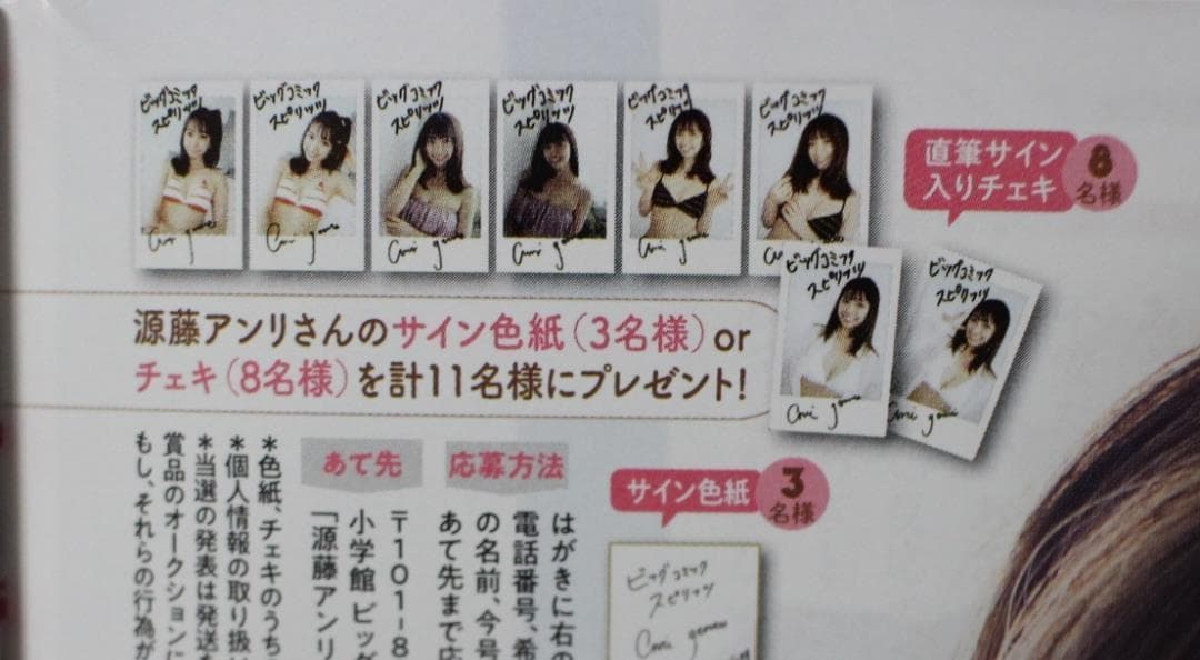 入手困難【本人直筆サイン入り】源藤アンリ スピリッツ 1名限定品 チェキ 生写真