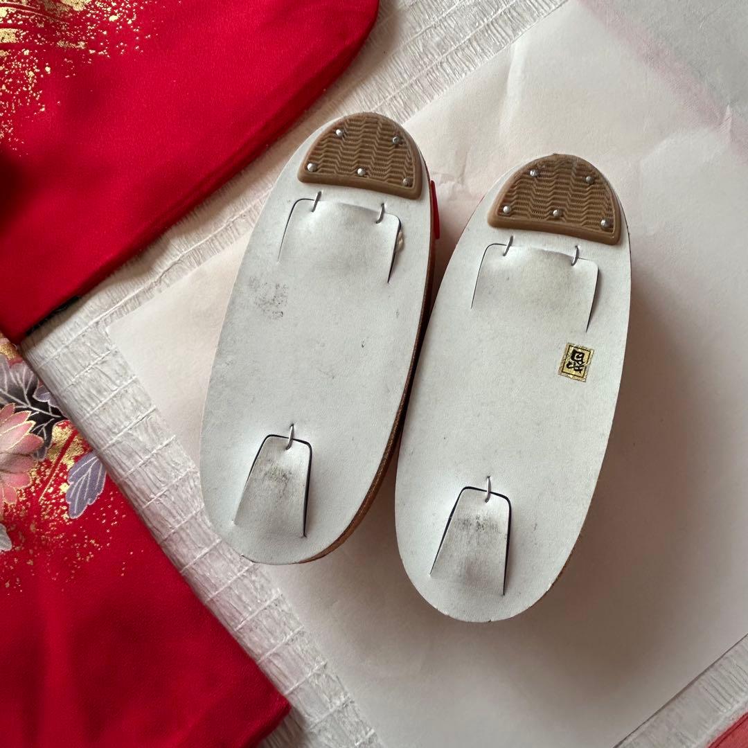 七五三 3歳 着物 絹 被布 絞り柄 三歳 赤 草履 753 巾着