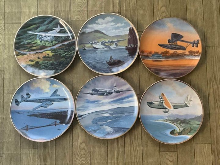 パンナム航空　絵皿　６枚セット　PAN AM