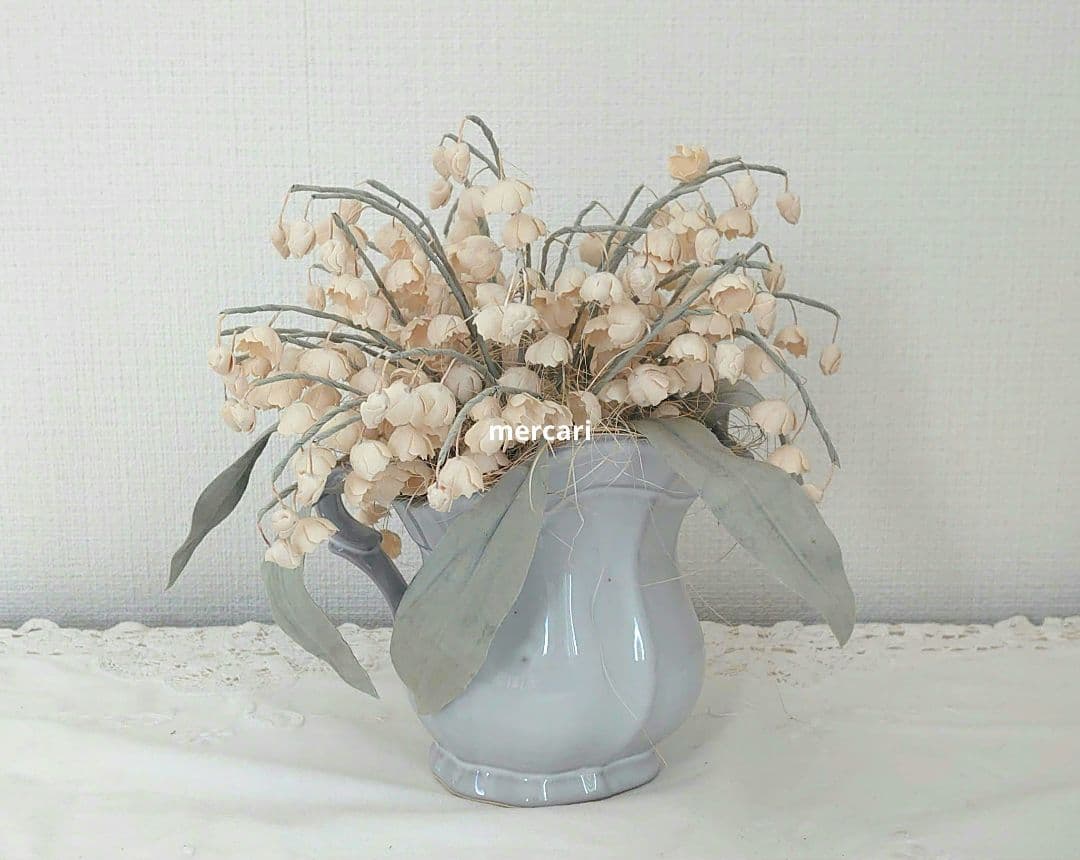 すずらんの布花　オブジェ