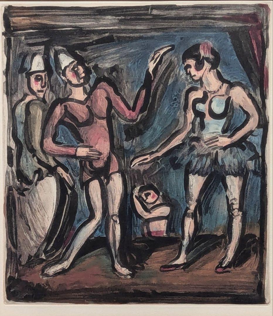 【真作】ジョルジュ・ルオー「見世物小屋の呼び込み（サーカス）」【アクアチント】