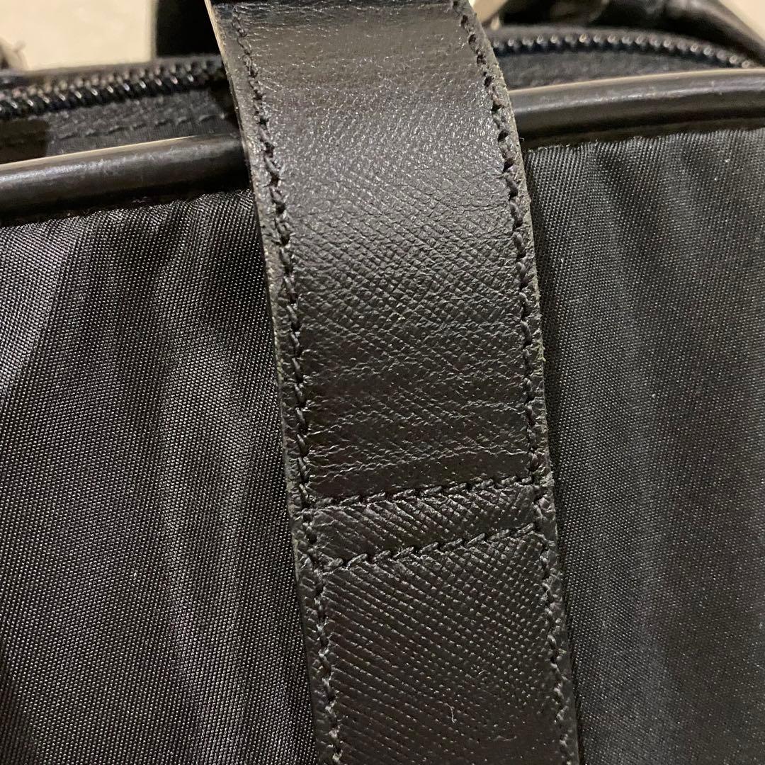 PRADA ビジネスバッグ 三角ロゴ ナイロン×サフィアーノレザー