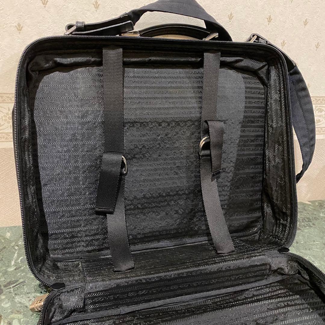 PRADA ビジネスバッグ 三角ロゴ ナイロン×サフィアーノレザー
