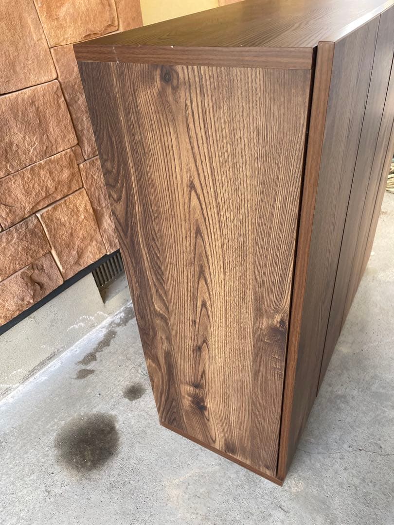 LOWYA シューズボックス 下駄箱 木目 ブラウン 収納棚