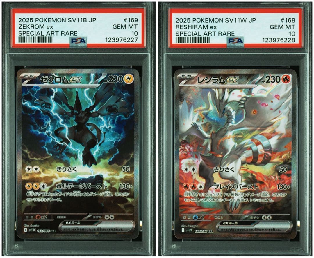 ゼクロムex sar レシラムex sar psa10 連番