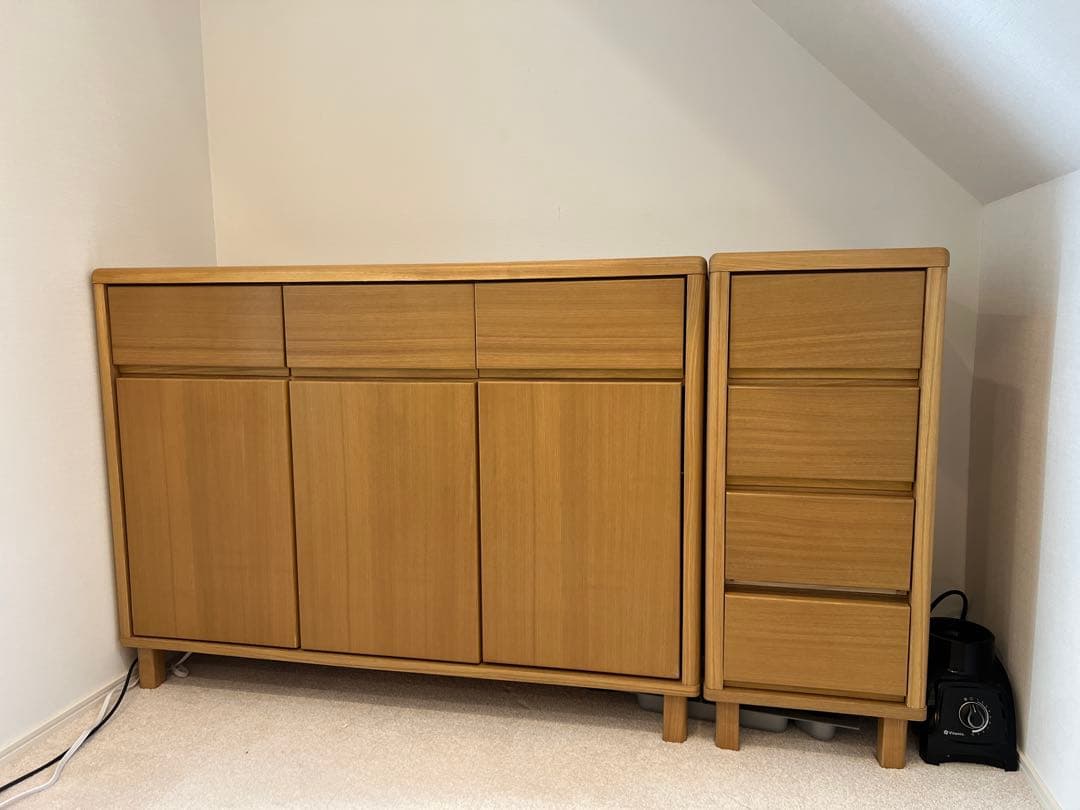 キャビネット【タモ材・3ヶ月のみ使用】