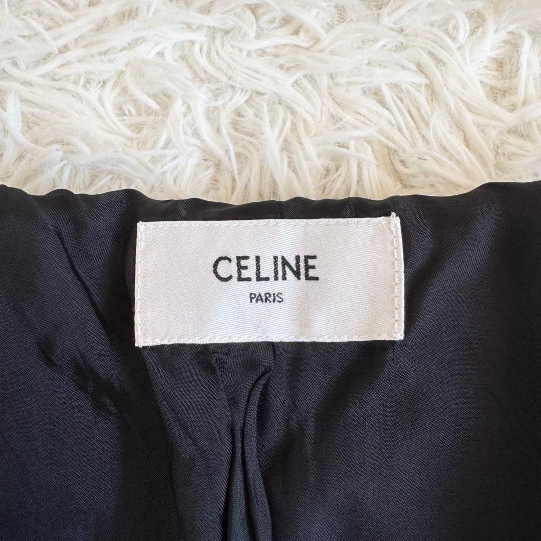 美品　近年モデル　XL　セリーヌ　レーヨン　ブルゾン　トリオンフ刺繍　黒